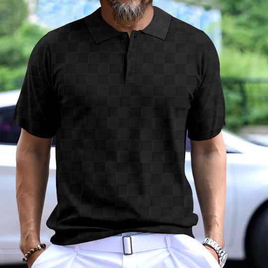 Herren Polo-Shirt mit strukturiertem Design und komfortablem Stehkragen EB