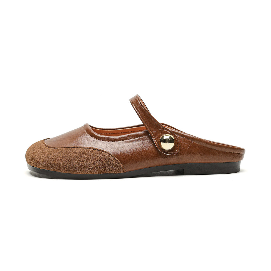 Damen Bequeme Mokassins mit verstellbarem Riemen und eleganter Schnalle EB