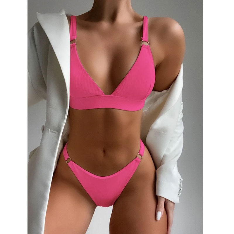 Damen Triangel-Bikini mit modischen Akzenten EB