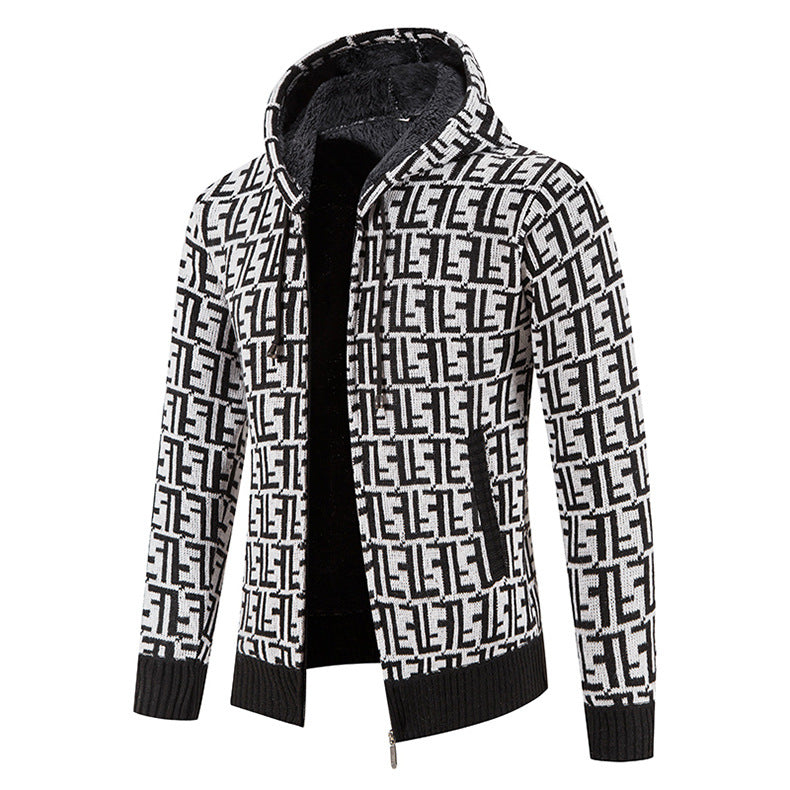 Herren modische Strickjacke mit hochgeschlossenem Kragen EB