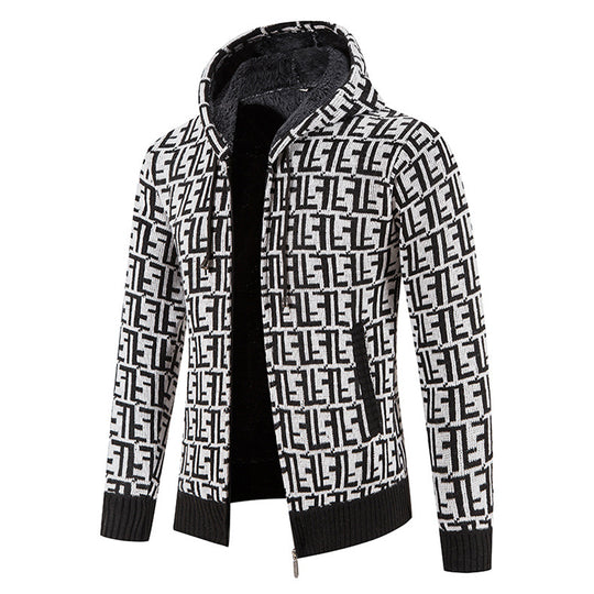 Herren modische Strickjacke mit hochgeschlossenem Kragen EB