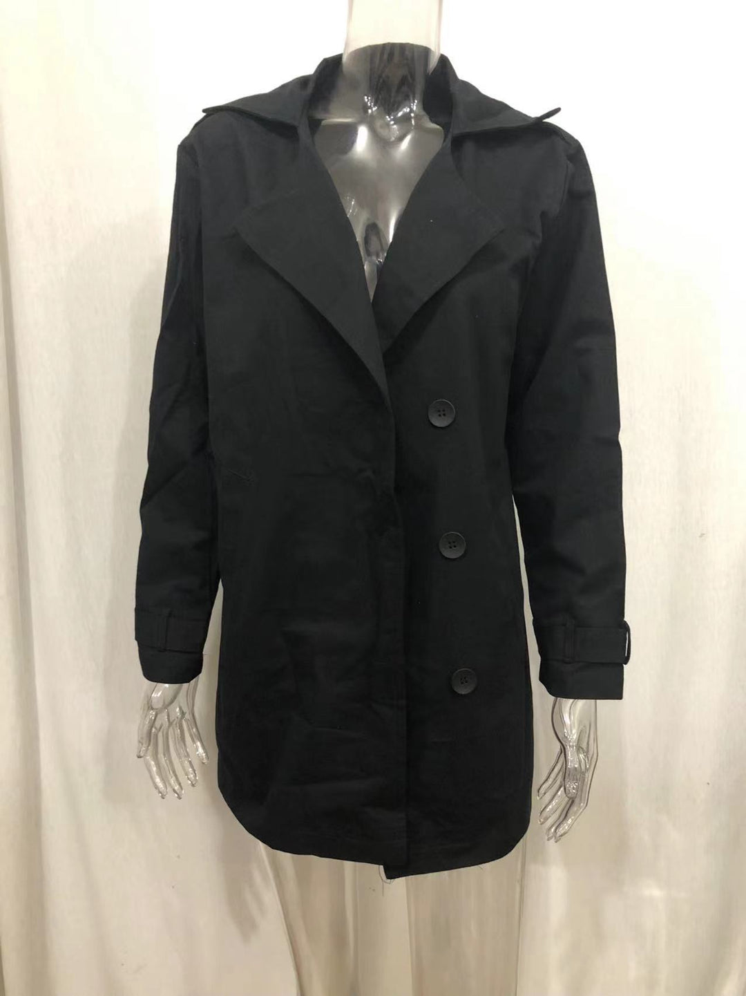 Herren nan leichter urbaner Trenchcoat mit zweireihiger Knopfleiste und lässiger Used-Optik EB