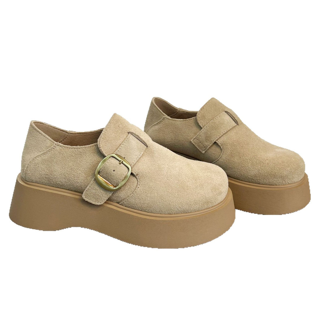 Damen modische Plateau-Schuhe mit Schnalle EB