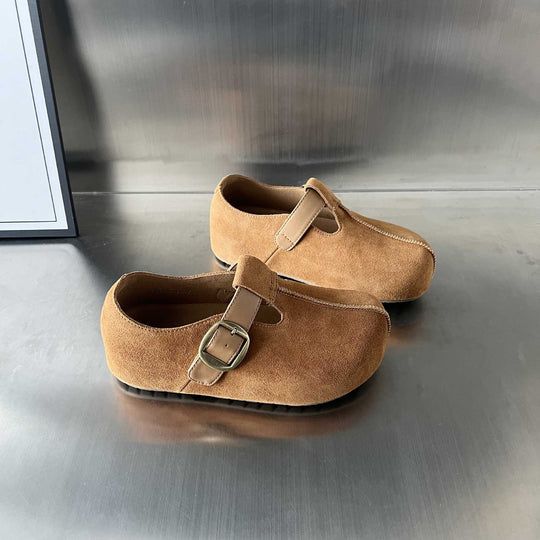 Damen Komfortable Wildleder-Clogs mit verstellbarem Riemen und ergonomischem Fußbett EB