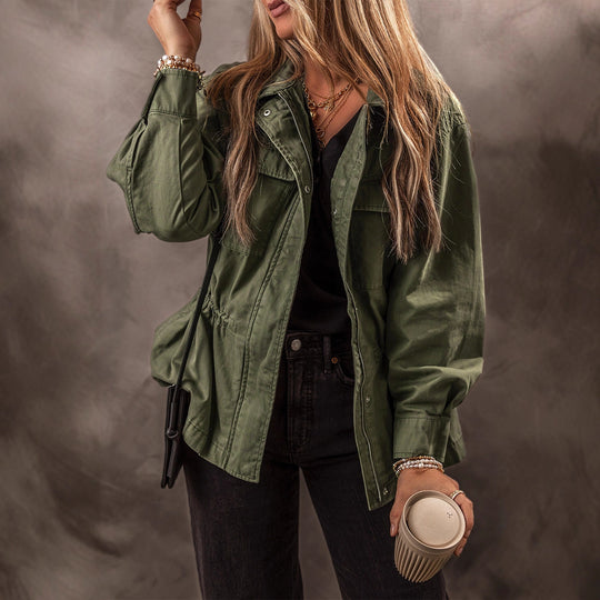 EB | Vintage Winddichte Arbeitsjacke Mit Kapuze Und Mehreren Taschen