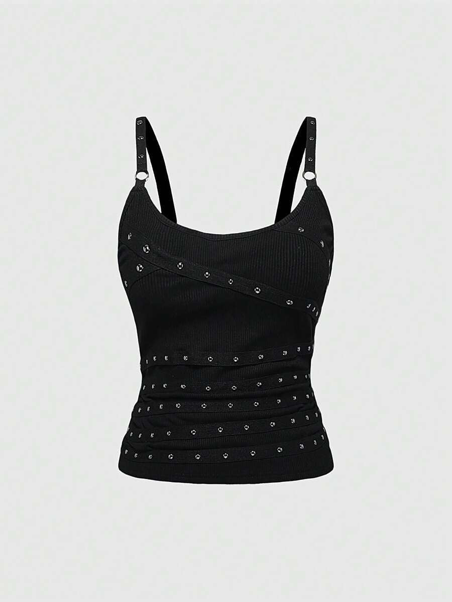 Damen Raffiniertes Top mit Elastananteil und funkelnden Details EB