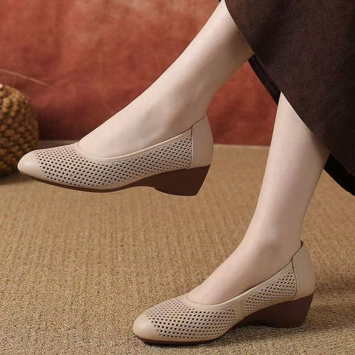 Damen Elegante und atmungsaktive Ballerinas mit Durchbrochenem Design EB