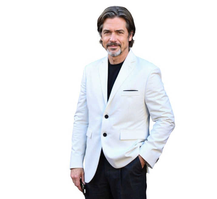 Herren nan taillierter Business-Blazer aus Stretchgewebe mit Brusttasche und schlanker Silhouette EB