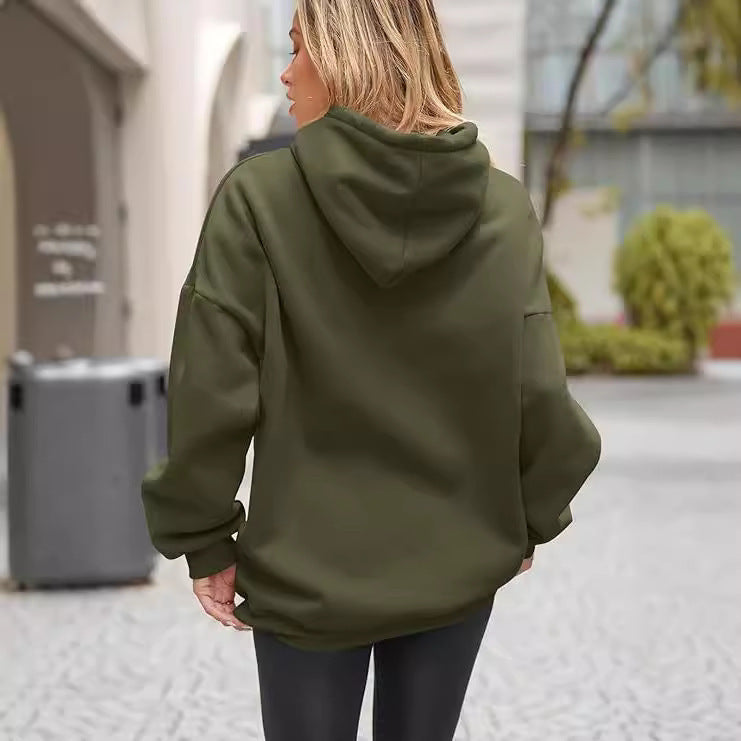 Damen Oversized Kapuzenpullover mit tiefen Schultern EB