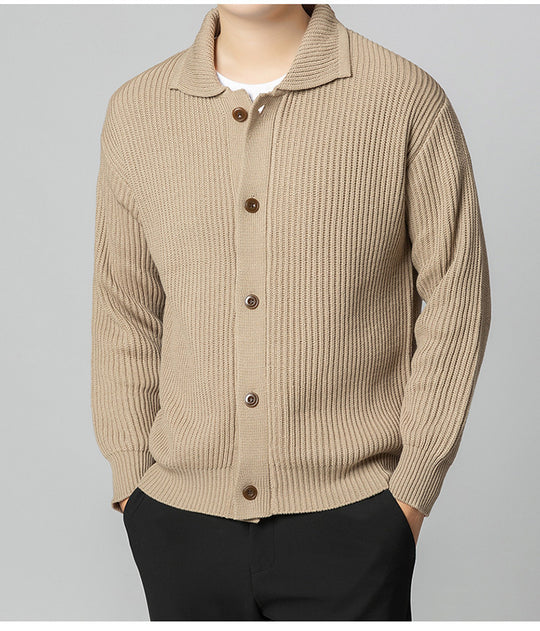 Herren Strickjacke mit sportlichem Design und modischem Schalkragen EB