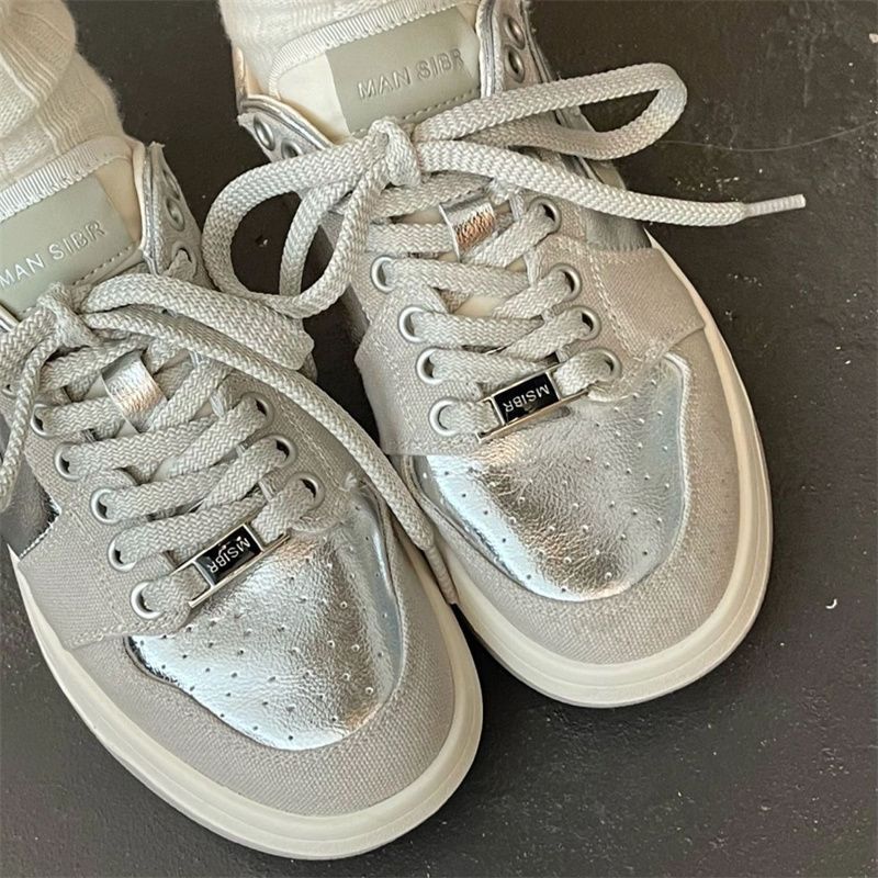Damen modische Sneakers mit glänzenden Akzenten und atmungsaktiver Oberflächenstruktur EB
