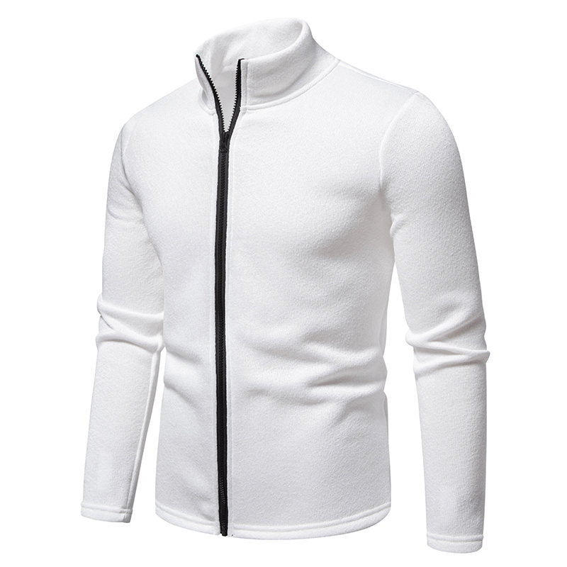 Herren Fleecejacke mit hoher Stehkragen und durchgehendem Reißverschluss EB