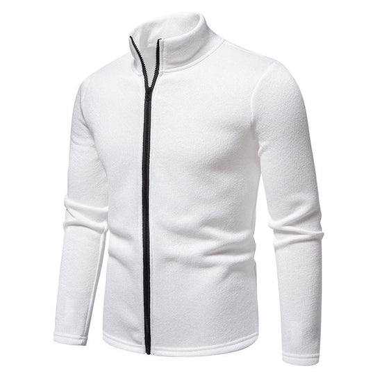 Herren Fleecejacke mit hoher Stehkragen und durchgehendem Reißverschluss EB