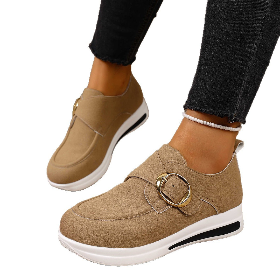 Damen Komfort-Slipper mit dekorativem Schnallenverschluss und ergonomischem Fußbett EB