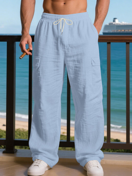 Herren entspannte Cargo-Hose mit elastischem Bund und praktischen Seitentaschen EB