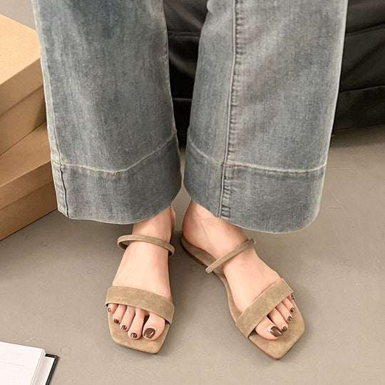 Damen elegante Minimalistische Riemchen-Sandalen EB