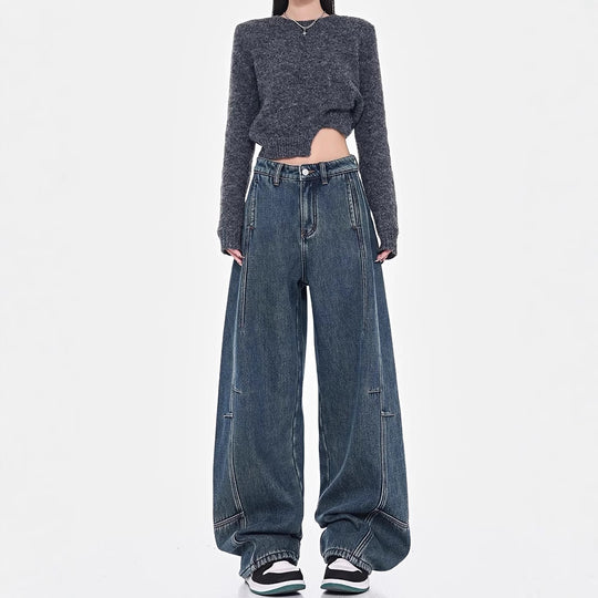 Damen Weite Denim-Hosen EB