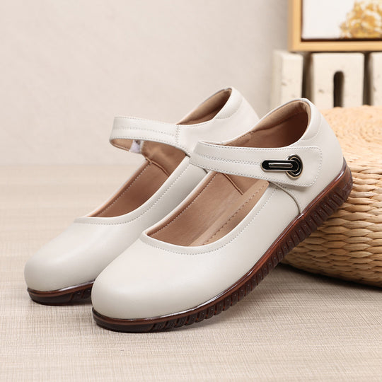 Damen Mary Jane Ballerinas mit elastischem Riemen und bequemem Fußbett EB