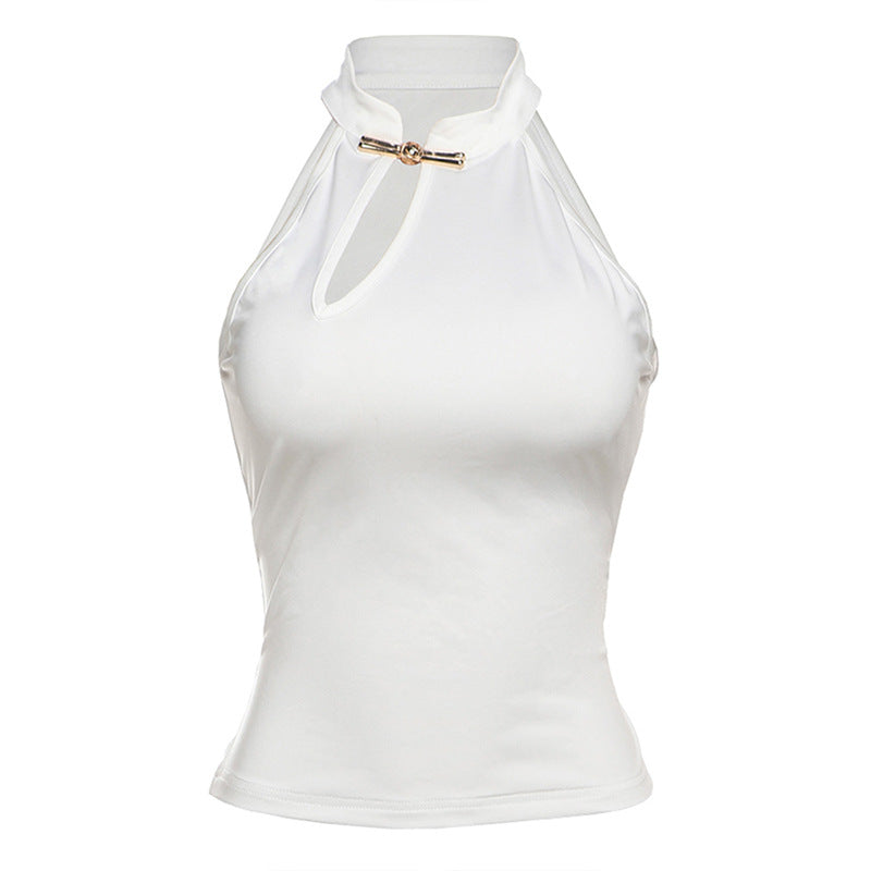 Damen Elegantes Haltertop mit modischer Schlitz-Detail EB