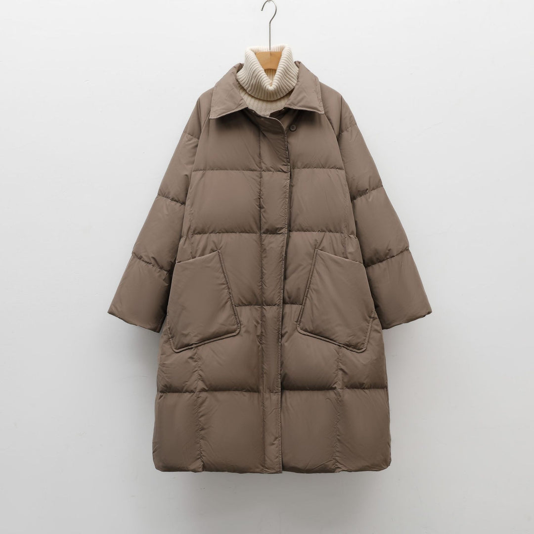 Damen Voluminöser Steppmantel mit abgerundetem Schnitt und praktischen Taschen EB