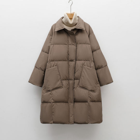 Damen Voluminöser Steppmantel mit abgerundetem Schnitt und praktischen Taschen EB
