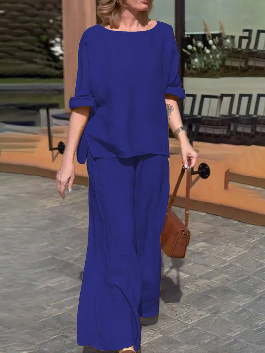 Damen Lässiges Zweiteiliges Outfit mit weitem Schnitt und lässigem Design EB