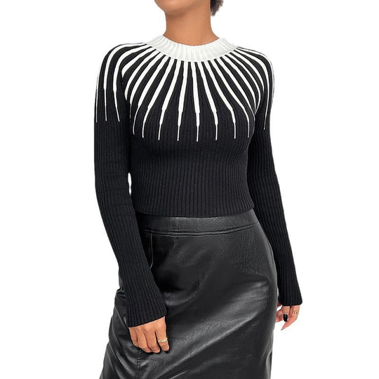 Damen Eleganter Pullover mit Raffinierter Rippstruktur EB