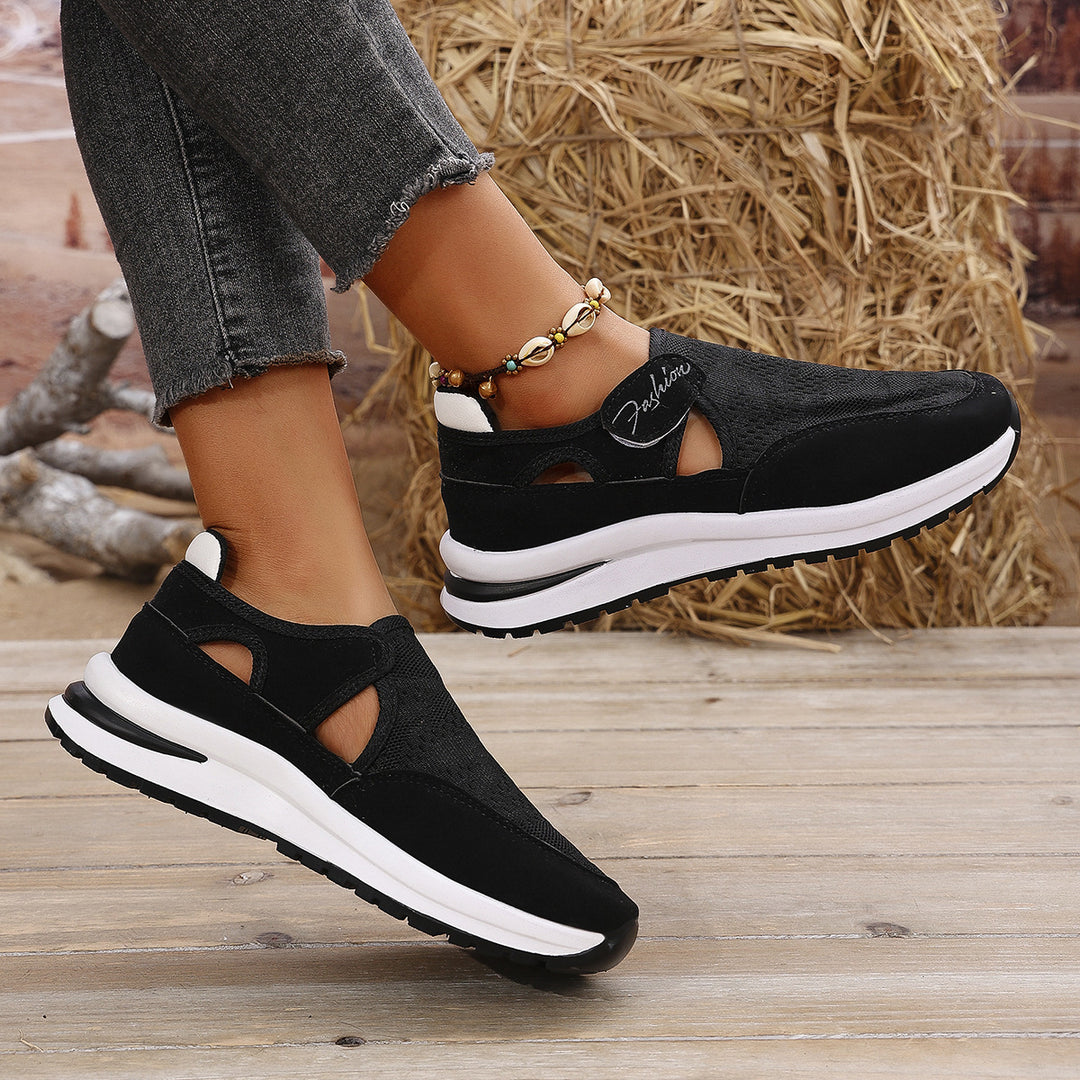 Damen Atmungsaktive Slip-On Sneakers mit flexiblem Gummizug EB