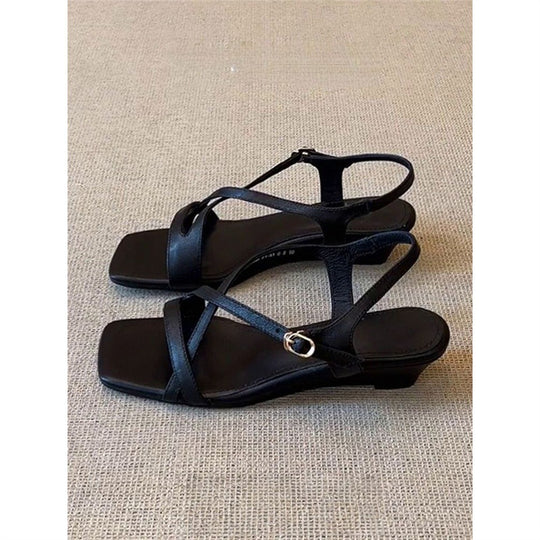 Damen elegante Slingback Sandalen mit verstellbaren Riemchen EB