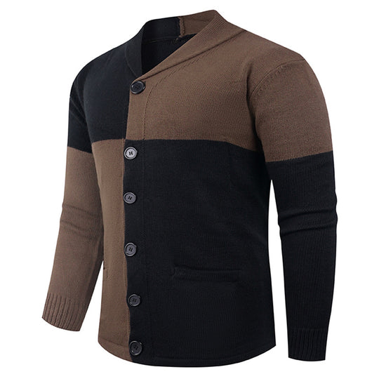 Herren Strickjacke mit modernem Zopfmuster und praktischen Taschen EB