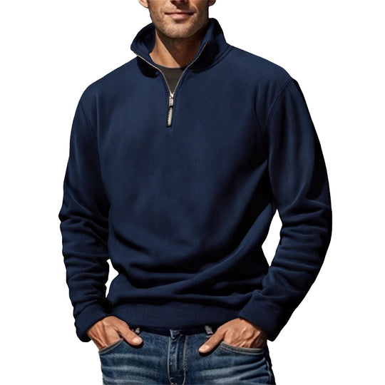 Herren Thermo-Fleecejacke mit Hochkragen und dekorativem Reißverschluss EB