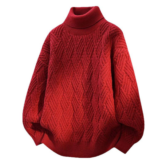 Damen Oversized Rollkragenpullover mit strukturiertem Zopfmuster EB