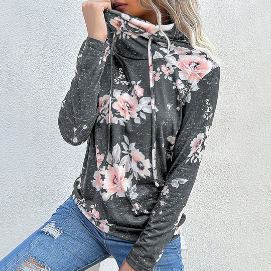 Damen Kapuzenpullover mit floralem Design und modernem Schnitt EB
