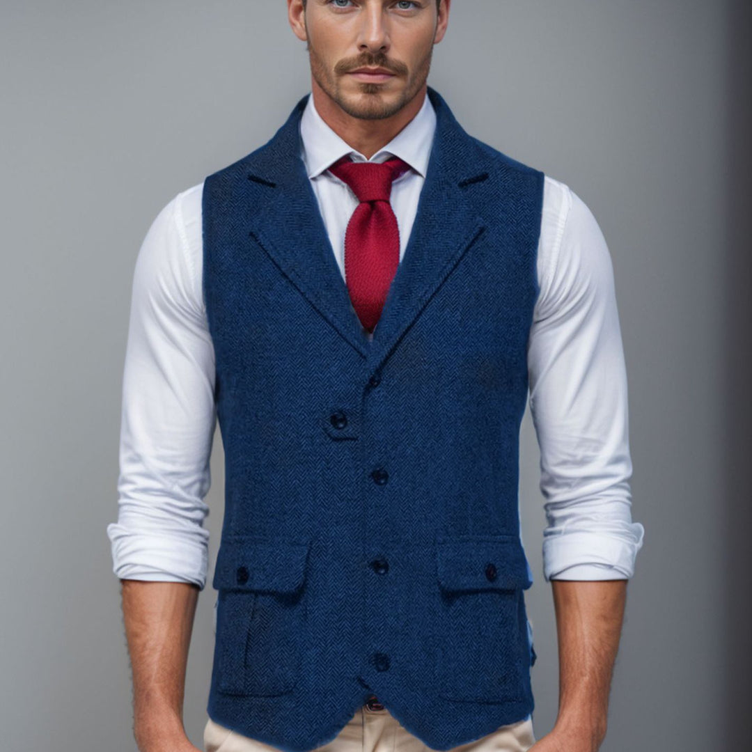 Herren elegante Weste im Hahnentrittmuster EB