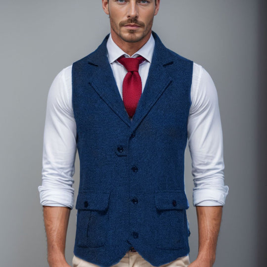 Herren elegante Weste im Hahnentrittmuster EB