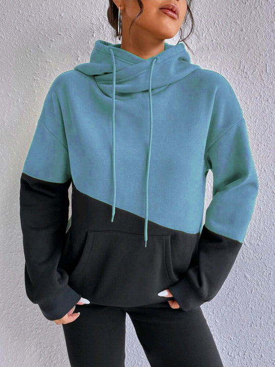 Damen Hoodie mit hochgeschlossenem Kragen EB