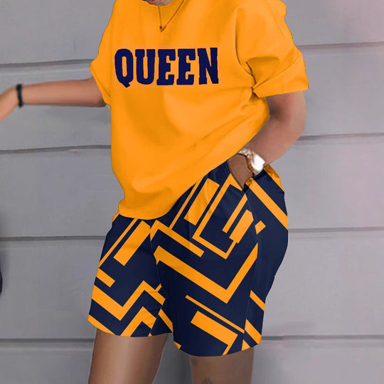 Damen Freizeitoberteil und Shorts Set EB