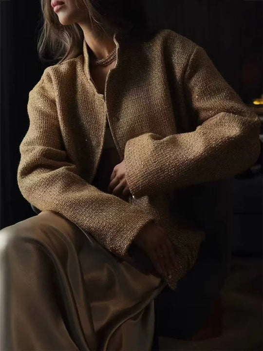 EB | Gold Pailletten Stehkragenjacke