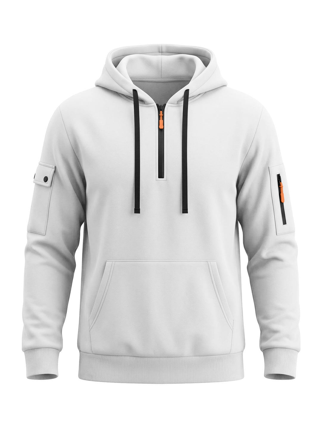 Herren Kapuzenpullover mit halbem Reißverschluss und Utility-Ärmeltasche EB