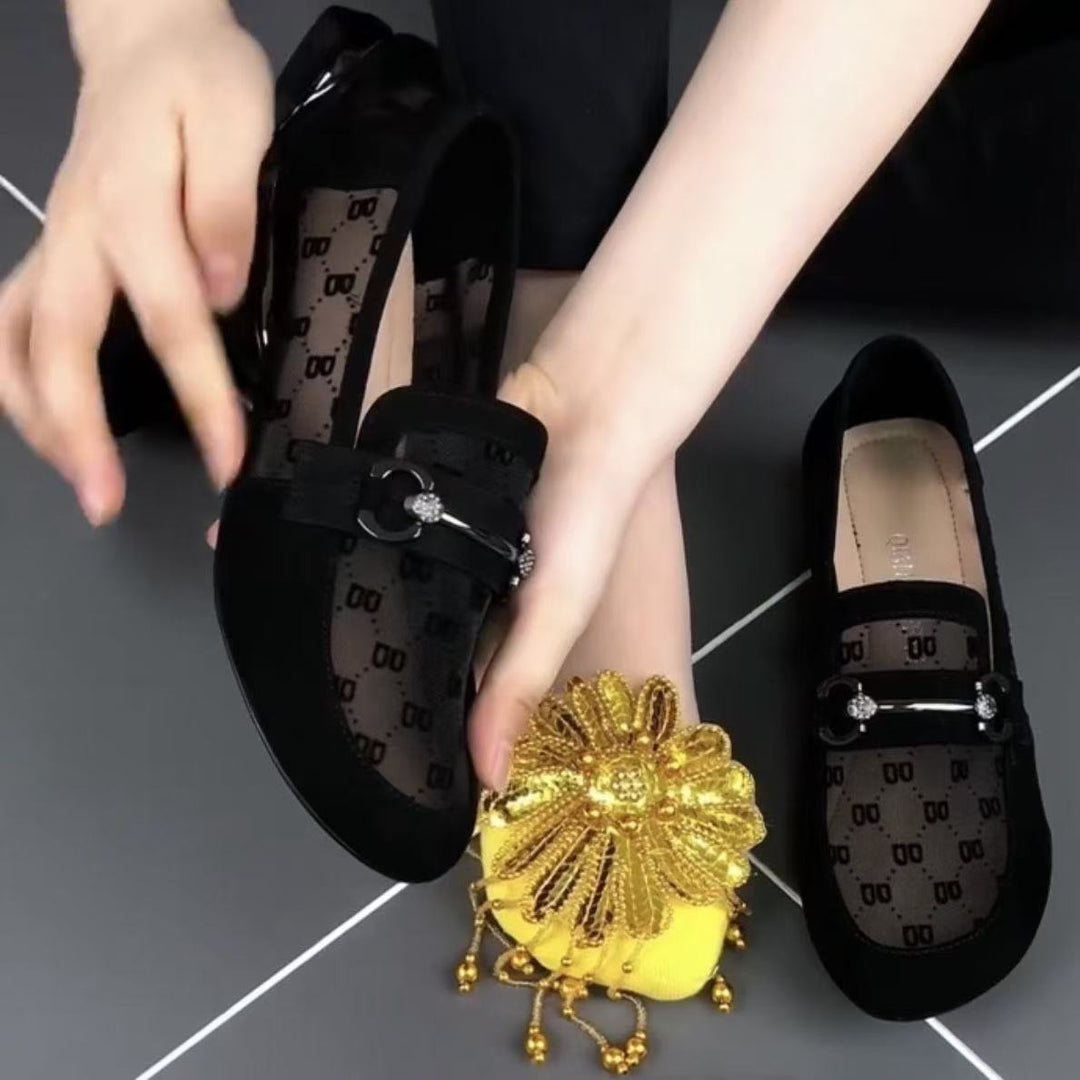 Damen Ballerinas mit elegantem Transparenz-Design und modischen Akzenten EB