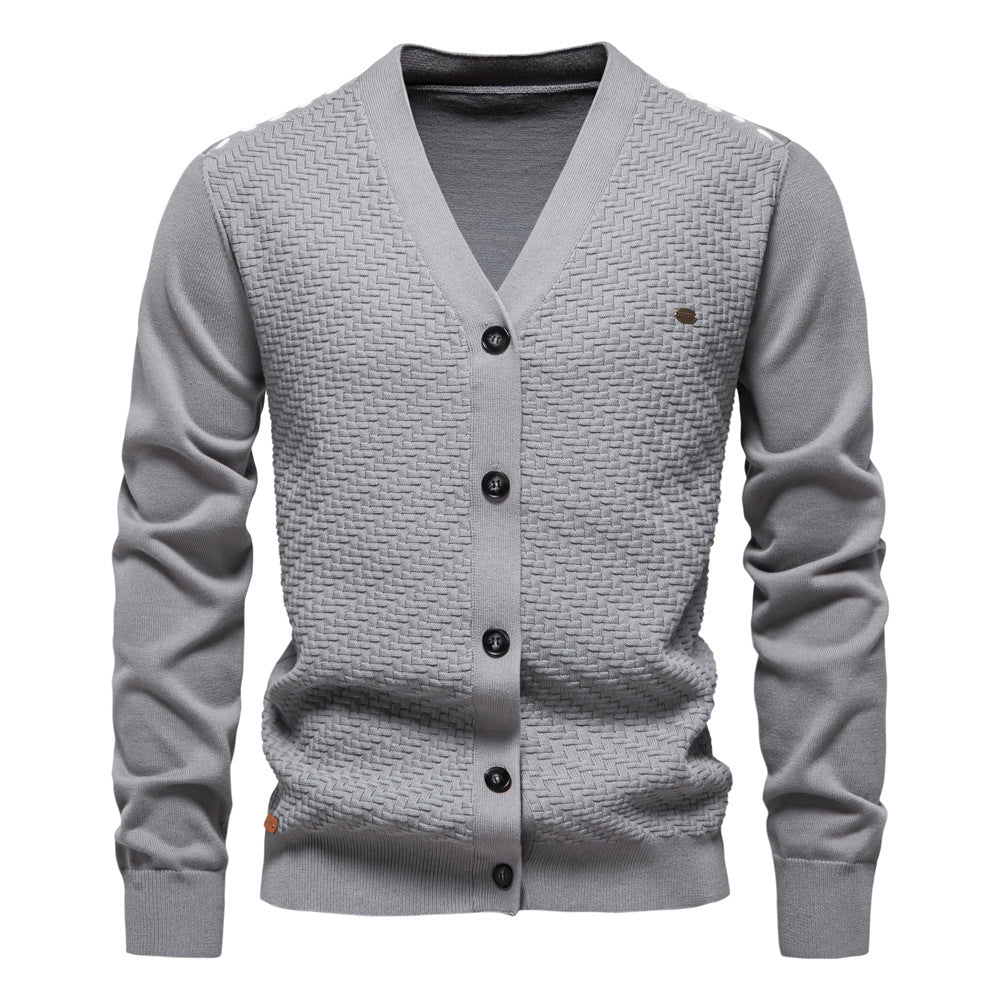 Herren Strickjacke mit strukturiertem Muster EB