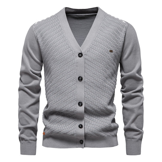 Herren Strickjacke mit strukturiertem Muster EB
