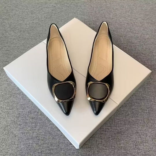 Damen elegante Ballerinas mit modischem Schmuckdetail und komfortablem Fußbett EB