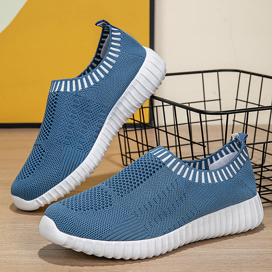 Damen nan elastischer Schlupf-Komfort-Sneaker mit dreidimensionaler Strickstruktur und profilierter Leichtsohle EB