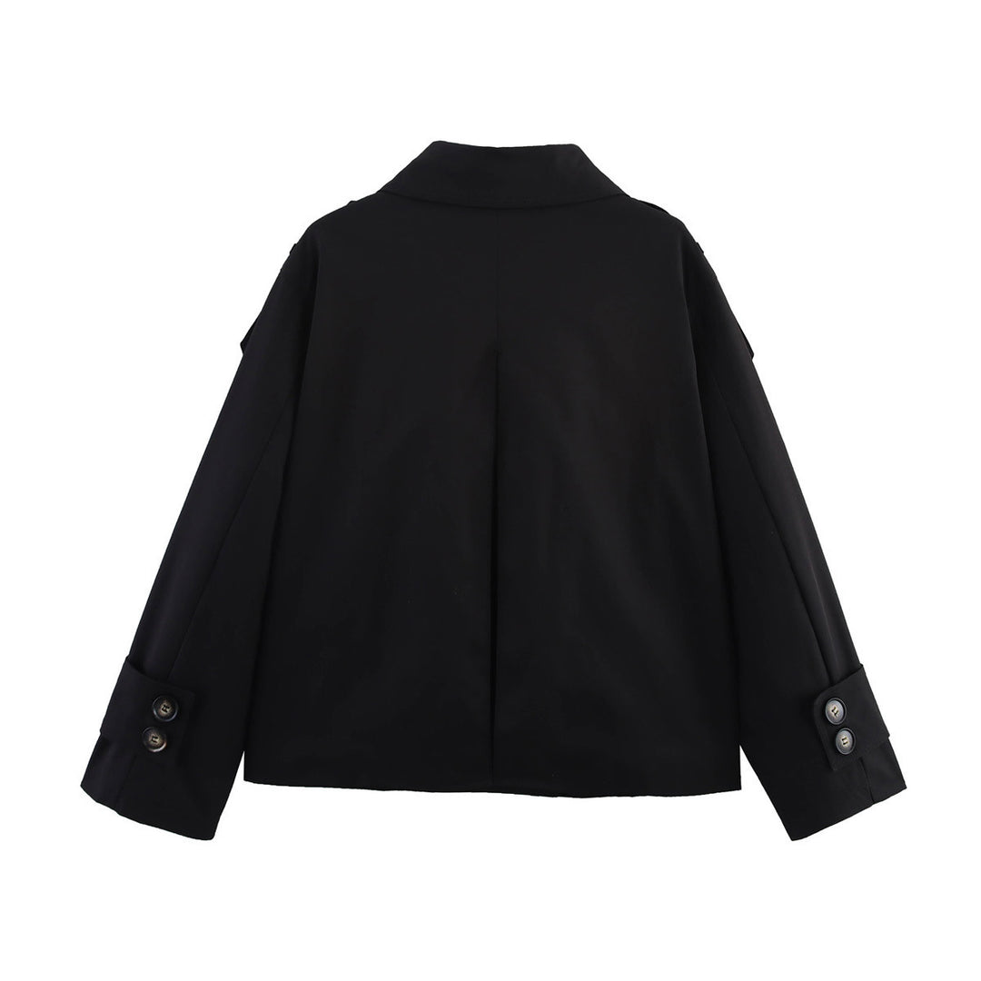 Damen modische Übergangsjacke mit doppelter Knopfleiste und praktischen Taschen EB