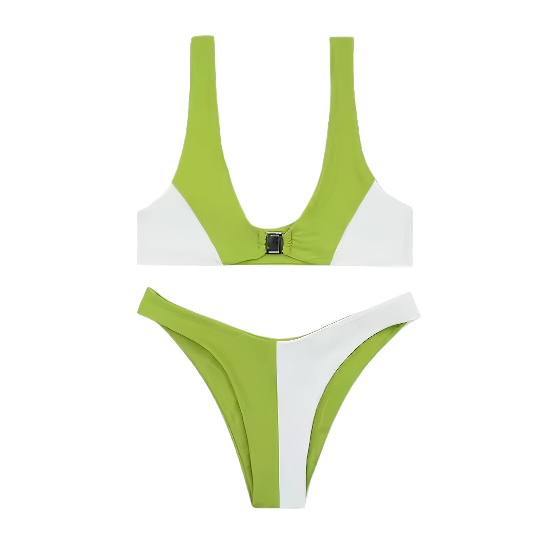 Damen Bikinis mit tiefem V-Ausschnitt und schmalen Trägern EB