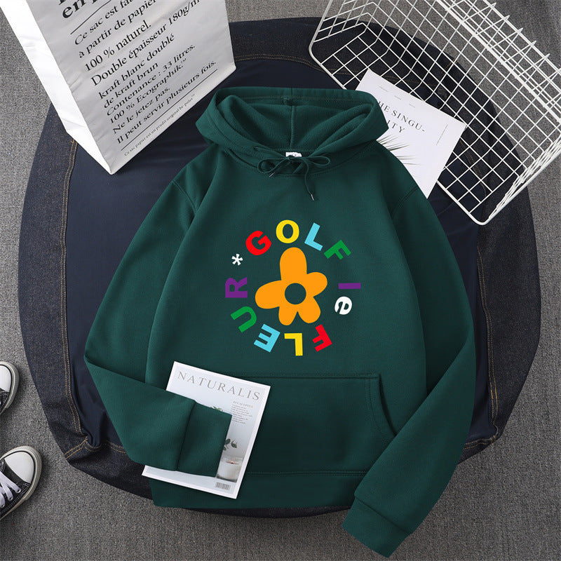 Damen Kapuzenpullover mit kreativem Blumen-Grafikdesign und bequemer Passform EB
