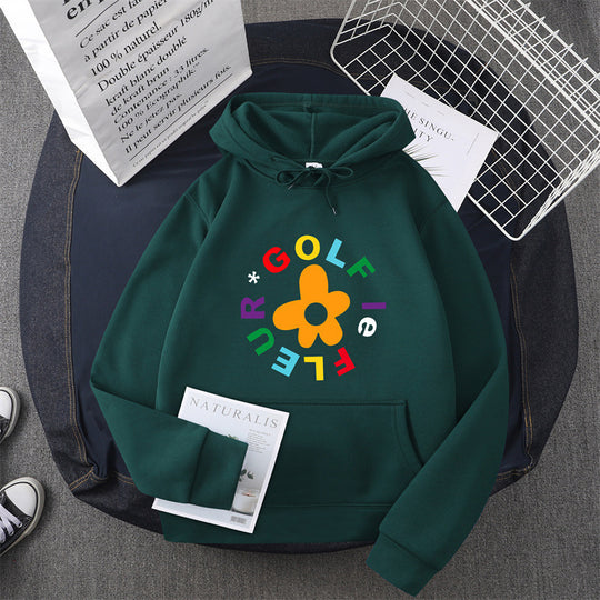 Damen Kapuzenpullover mit kreativem Blumen-Grafikdesign und bequemer Passform EB