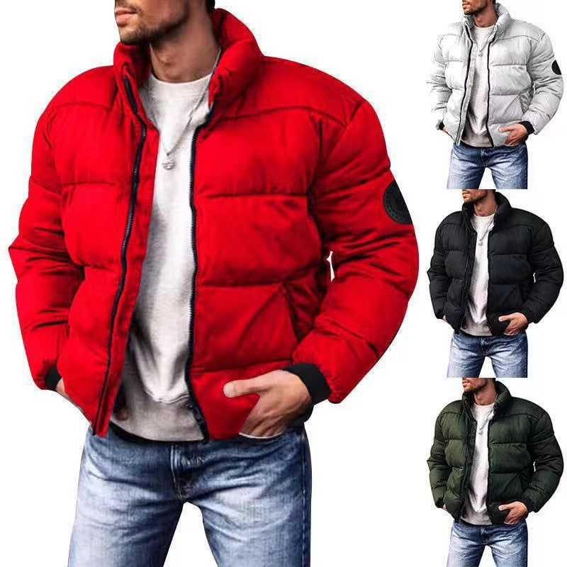 Herren nan wattierte Steppjacke mit hohem Stehkragen, Thermofüllung und elastischen Bündchen EB
