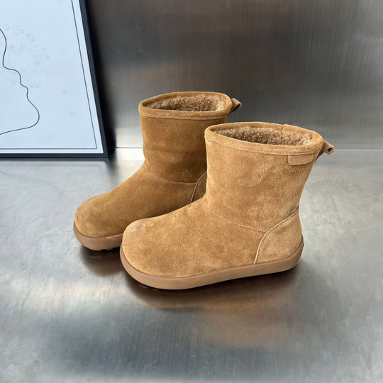 Damen Fleecegefütterte Winterstiefel aus weichem Wildleder EB